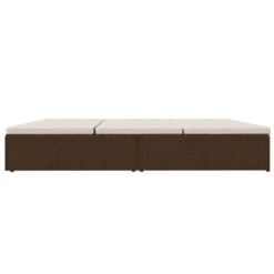 Transat Convertible Avec Coussins Résine Tressée Marron -Mobilier De Jardin transat convertible avec coussins resine tressee marron 3666722116497 1372981