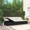 Transat Convertible Avec Coussins Résine Tressée Noir -Mobilier De Jardin transat convertible avec coussins resine tressee noir 3666722763547 1414419