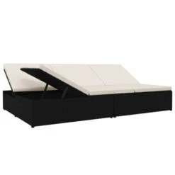 Transat Convertible Avec Coussins Résine Tressée Noir -Mobilier De Jardin transat convertible avec coussins resine tressee noir 3666722763547 1414422