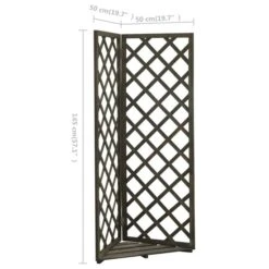 Treillis D'angle Gris 50x50x145 Cm Bois De Sapin Massif -Mobilier De Jardin treillis d angle gris 50x50x145 cm bois de sapin massif 8720286182772 1215106