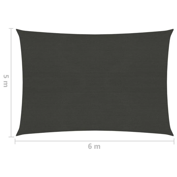 Voile D'ombrage 160 G/m² Anthracite 5x6 M PEHD 8 Voile D'ombrage 160 G/m² Anthracite 5x6 M PEHD – Image 6