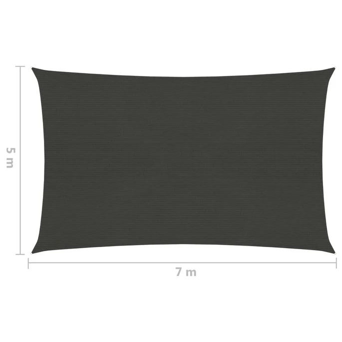 Voile D'ombrage 160 G/m² Anthracite 5x7 M PEHD 8 Voile D'ombrage 160 G/m² Anthracite 5x7 M PEHD – Image 6