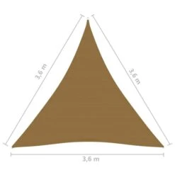 Voile D'ombrage 160 G/m² Taupe 3,6x3,6x3,6 M PEHD -Mobilier De Jardin voile d ombrage 160 g m taupe 3 6x3 6x3 6 m pehd 3666722360067 939269