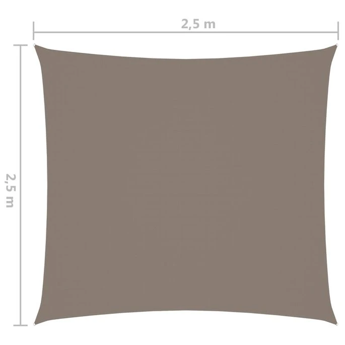 Voile De Parasol Tissu Oxford Carré 2,5x2,5 M Taupe 8 Voile De Parasol Tissu Oxford Carré 2,5x2,5 M Taupe – Image 6