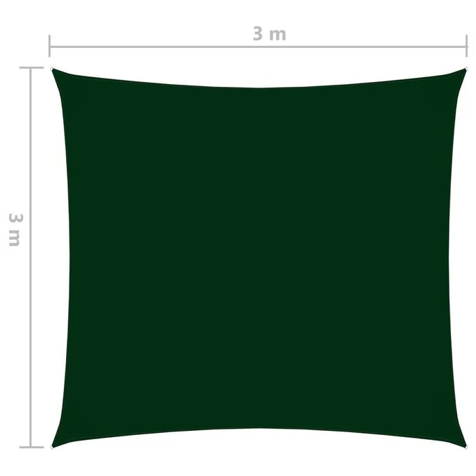 Voile De Parasol Tissu Oxford Carré 3x3 M Vert Foncé 8 Voile De Parasol Tissu Oxford Carré 3x3 M Vert Foncé – Image 6