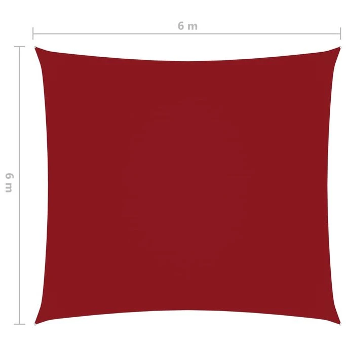 Voile De Parasol Tissu Oxford Carré 6x6 M Rouge 8 Voile De Parasol Tissu Oxford Carré 6x6 M Rouge – Image 6