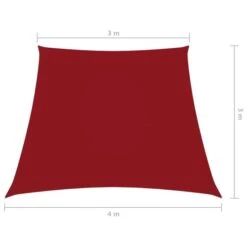 Voile De Parasol Tissu Oxford Trapèze 3/4x3 M Rouge -Mobilier De Jardin voile de parasol tissu oxford trapeze 3 4x3 m rouge 3666722477994 717053