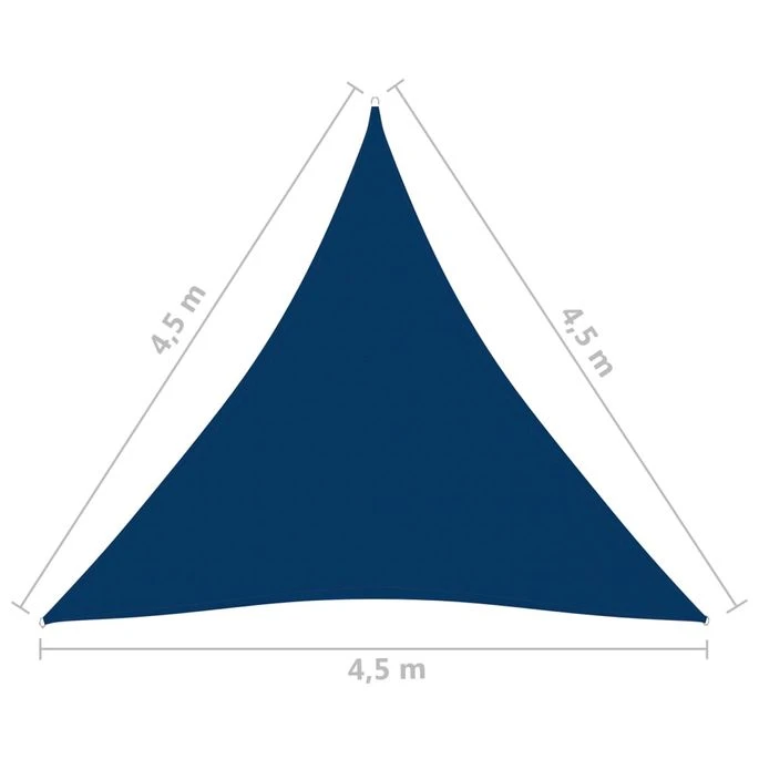 Voile De Parasol Tissu Oxford Triangulaire 4,5x4,5x4,5 M Bleu 8 Voile De Parasol Tissu Oxford Triangulaire 4,5x4,5x4,5 M Bleu – Image 6