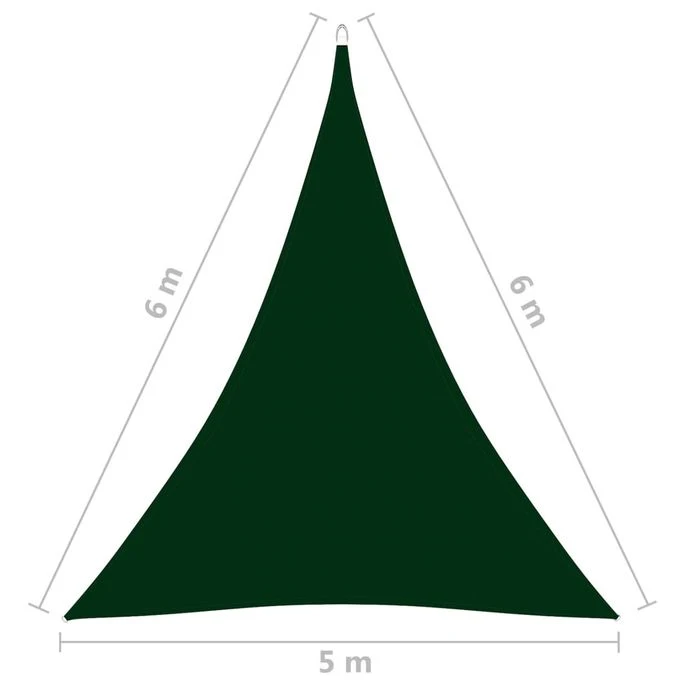 Voile De Parasol Tissu Oxford Triangulaire 5x6x6 M Vert Foncé 8 Voile De Parasol Tissu Oxford Triangulaire 5x6x6 M Vert Foncé – Image 6