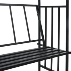 Voûte De Jardin Avec Banc Noir 128x50x207 Cm Fer -Mobilier De Jardin voute de jardin avec banc noir 128x50x207 cm fer 3666722179423 1218695